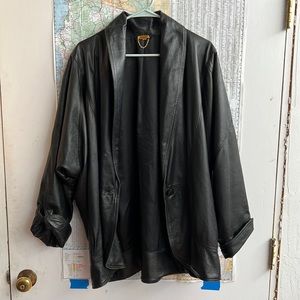 Vintage Italian leather jacket made in Italy size 46